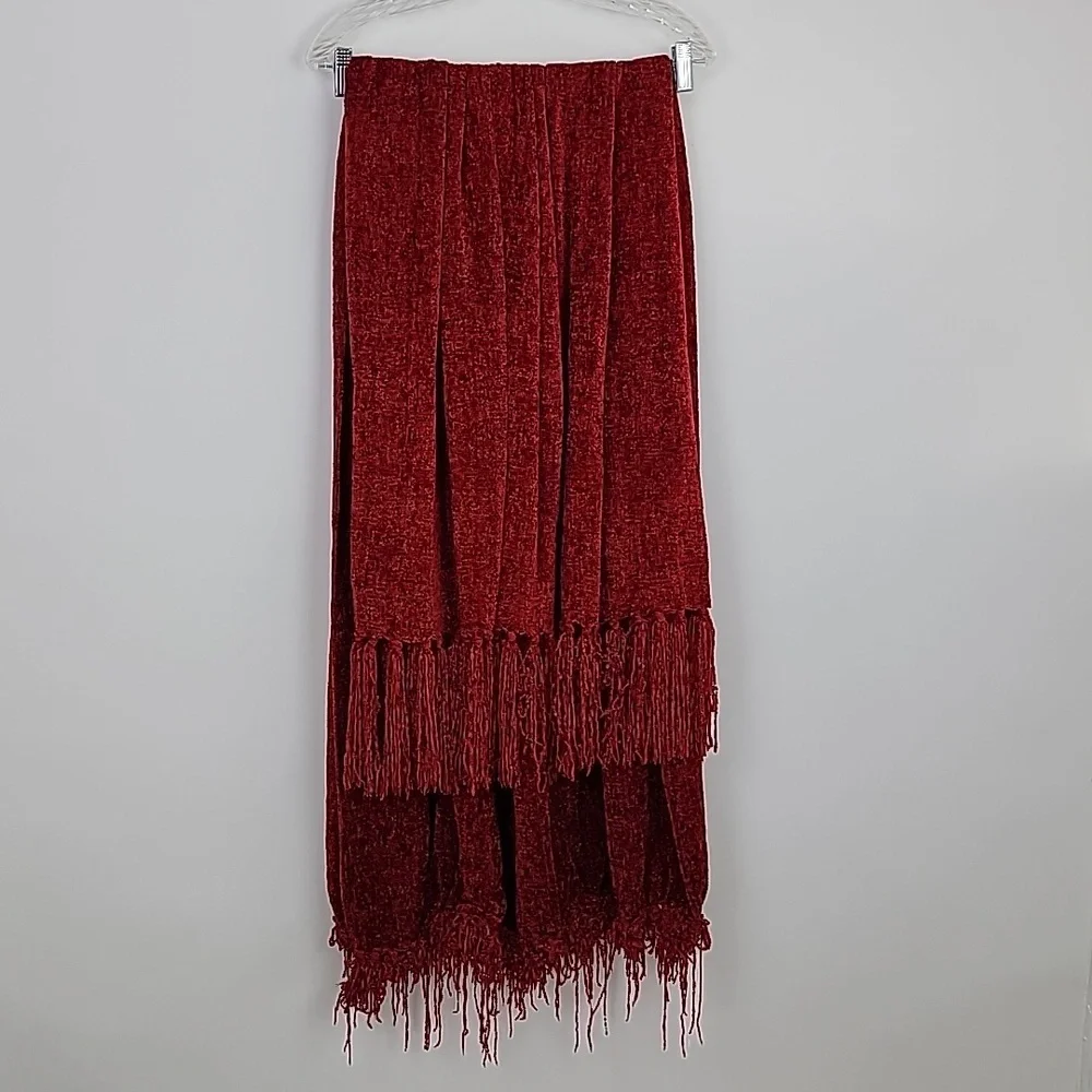 Pier 1 imports Chenille throw blanket red
